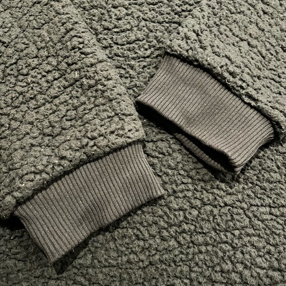 AERIE SHERPA WOMEN 2XL 1/4 ZIP FLEECE PULLOVER MOCK NECK BLACK SWEATER - Picture 4 of 12